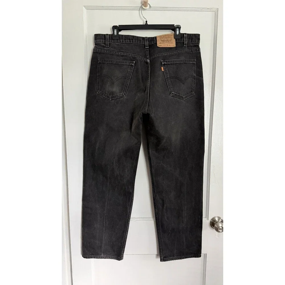Levi's 550 Men's Black Dark Wash Denim Jeans Relaxed Fit Straight USA Made
